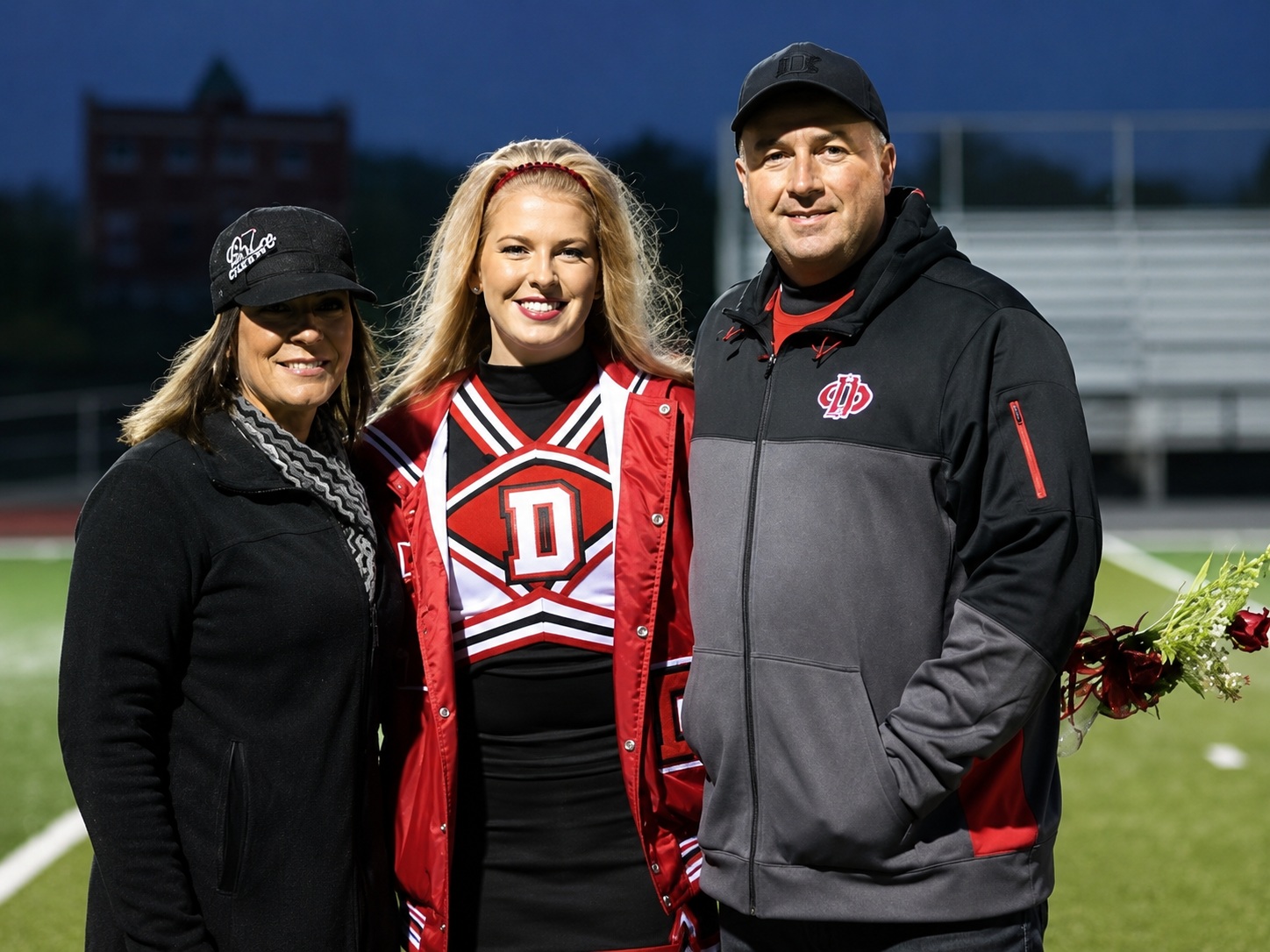 Tracy Fenton and his family at a Du Quoin High School football game